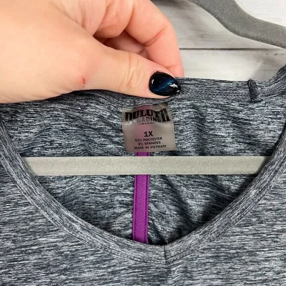 Duluth Trading Grey Heather Pocket Front Long Sleeve Top - Picture 4 of 4